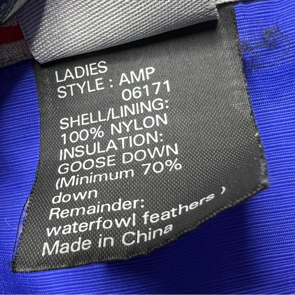 Obermeyer Goose Down Waterproof Snow Jacket in Blue Black - Picture 8 of 10